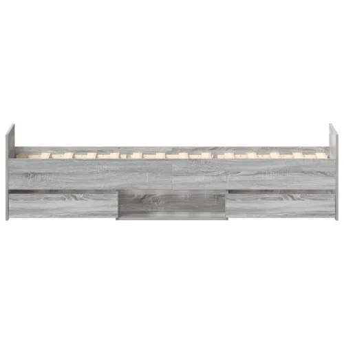 Okvir kreveta s uzglavljem i podnožjem boja hrasta 90 x 200 cm - Sivi hrast sonoma 90 x 200 cm Cijena