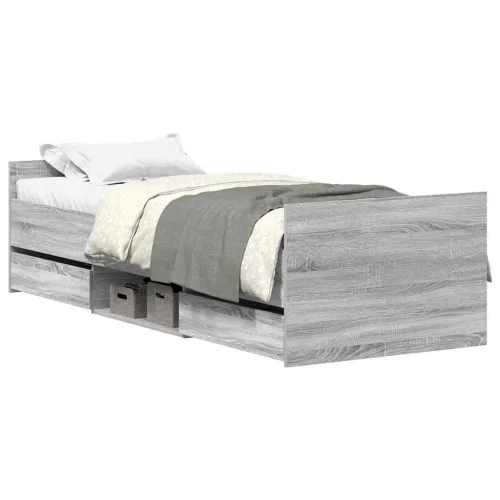 Okvir kreveta s uzglavljem i podnožjem boja hrasta 75 x 190 cm - Sivi hrast sonoma 75 x 190 cm Cijena