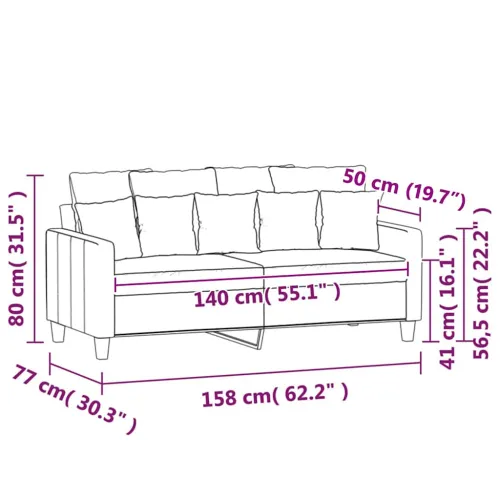 Dvosjed od tkanine smeđi 140 cm - Smeđa 1 140 cm Cijena
