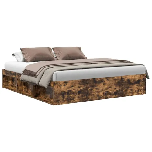 Okvir za krevet boja hrasta 180 x 200 cm veliki bračni - Dimljeni hrast 180 x 200 cm Cijena