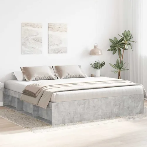 Okvir za krevet siva boja betona 200x200 cm - Beton siva 200 x 200 cm Cijena