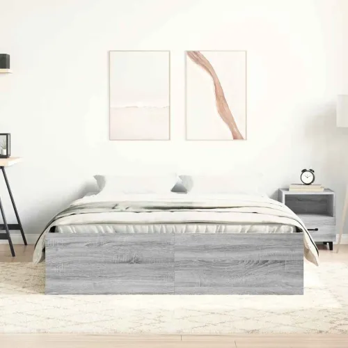 Okvir kreveta siva boja hrasta 120 x 190 cm mali bračni - Sivi hrast sonoma 120 x 190 cm Cijena
