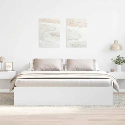 Okvir kreveta bijeli 180 x 200 cm veliki bračni - Bijela 180 x 200 cm Cijena