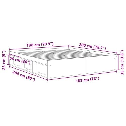 Okvir kreveta boja hrasta sonome 180 x 200 cm veliki bračni - Sonoma hrast 180 x 200 cm Cijena