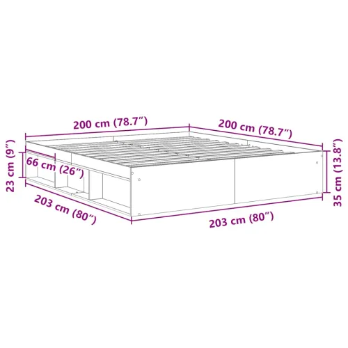Okvir za krevet boja hrasta sonome 200x200 cm - Sonoma hrast 200 x 200 cm Cijena