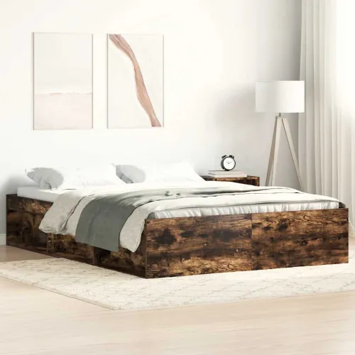 Okvir za krevet boja dimljenog hrasta 140x190 cm - Dimljeni hrast 140 x 190 cm Cijena