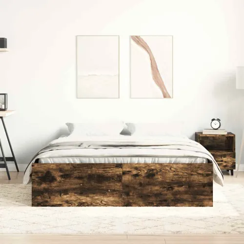Okvir za krevet boja dimljenog hrasta 140x190 cm - Dimljeni hrast 140 x 190 cm Cijena