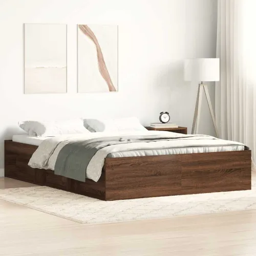 Okvir za krevet smeđa boja hrasta 120x200 cm - Smeđi hrast 120 x 200 cm Cijena