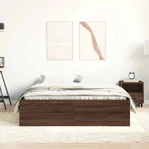 Okvir za krevet smeđa boja hrasta 120x200 cm - Smeđi hrast 120 x 200 cm Cijena