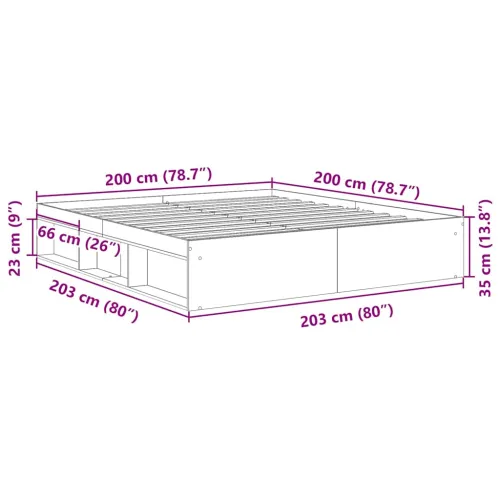Okvir za krevet crni 200x200 cm - Crna 200 x 200 cm Cijena