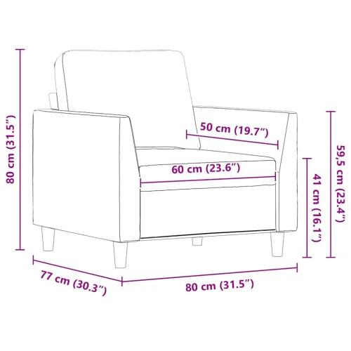 Fotelja siva 60 cm od umjetne kože - Siva 1 60 cm Cijena