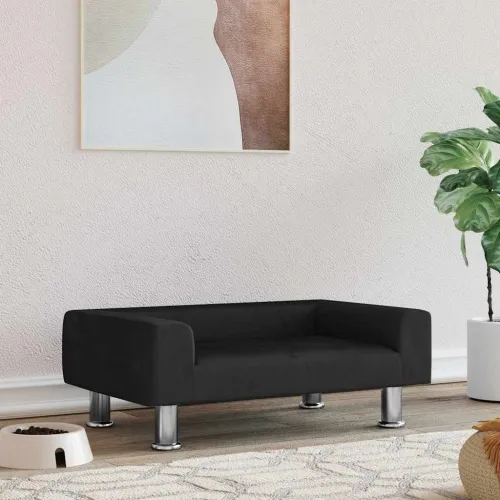 Krevet za pse crni 70x45x26,5 cm baršunasti - Crna 70 x 45 x 26.5 cm Cijena