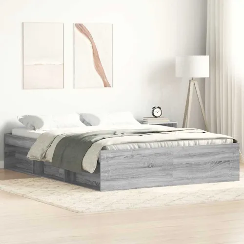 Okvir kreveta siva boja hrasta 135 x 190 cm bračni - Sivi hrast sonoma 135 x 190 cm Cijena