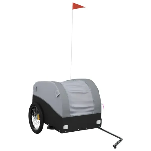 Prikolica za bicikl crno-siva 45 kg željezna - Siva 133 x 68 x 68 cm Cijena