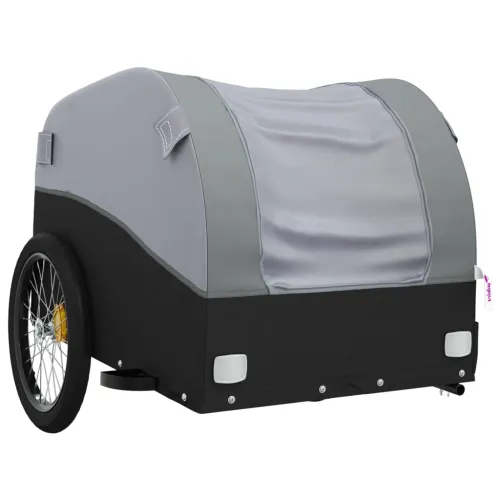 Prikolica za bicikl crno-siva 45 kg željezna - Siva 133 x 68 x 68 cm Cijena
