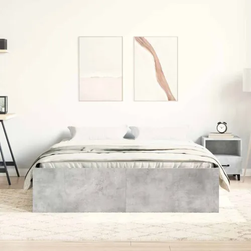Okvir kreveta siva boja betona 150 x 200 cm veliki bračni - Beton siva 150 x 200 cm Cijena