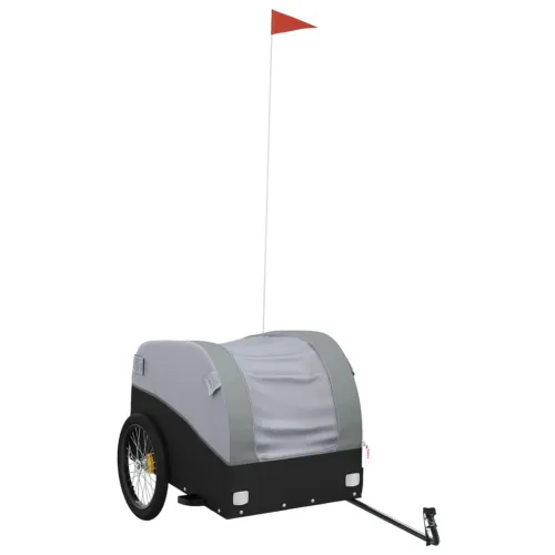 Prikolica za bicikl crno-siva 45 kg željezna - Siva 126 x 63 x 63 cm Cijena