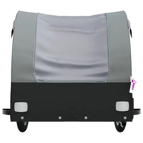 Prikolica za bicikl crno-siva 45 kg željezna - Siva 126 x 63 x 63 cm Cijena