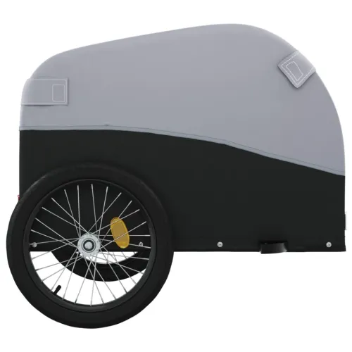 Prikolica za bicikl crno-siva 45 kg željezna - Siva 126 x 63 x 63 cm Cijena