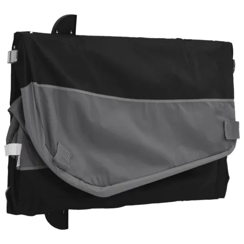 Prikolica za bicikl crno-siva 45 kg željezna - Siva 126 x 63 x 63 cm Cijena