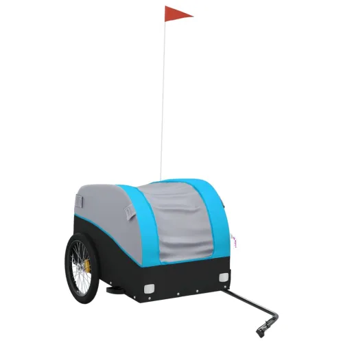 Prikolica za bicikl crno-plava 45 kg željezna - Plava 133 x 68 x 68 cm Cijena
