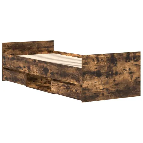 Okvir kreveta s uzglavljem i podnožjem boja hrasta 90x190 cm - Dimljeni hrast 90 x 190 cm Cijena