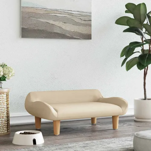 Krevet za pse krem boja 70 x 40 x 24 cm od tkanine - Krema tkanina Cijena