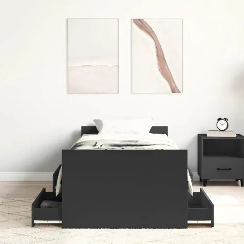 Okvir kreveta uzglavlje i podnožje crni 90x190 cm - Crna 90 x 190 cm Cijena