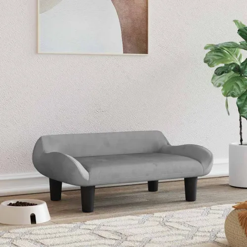 Krevet za pse svjetlosivi 70 x 40 x 24 cm baršunasti - Svjetlosiva Baršun Cijena