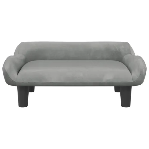 Krevet za pse svjetlosivi 70 x 40 x 24 cm baršunasti - Svjetlosiva Baršun Cijena