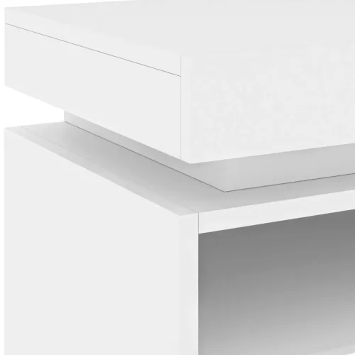 Noćni ormarić s LED svjetlima bijeli 40 x 39 x 48,5 cm - Bijela 1 Bijela 1 Cijena