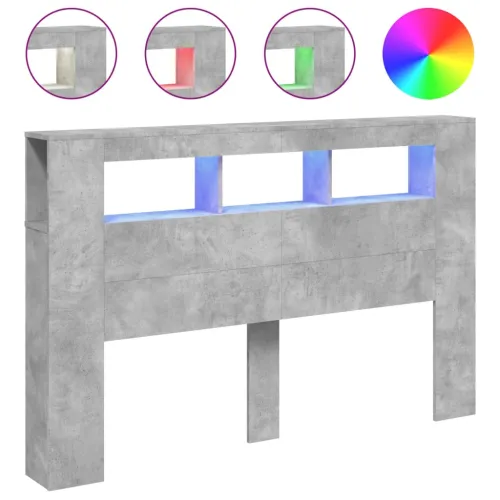 LED uzglavlje siva boja betona 160 x 18,5 x 103,5 cm - Beton siva 160 x 103.5 cm 1 Beton siva Cijena