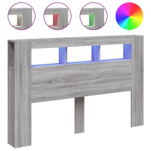 LED uzglavlje boja hrasta 160x18,5x103,5 cm konstruirano drvo - Sivi hrast sonoma 160 x 103.5 cm 1 Sivi hrast sonoma Cijena