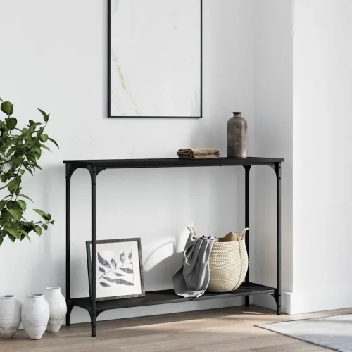 Konzolni stol crni 101 x 30,5 x 75 cm od konstruiranog drva - Crna 101 cm Cijena