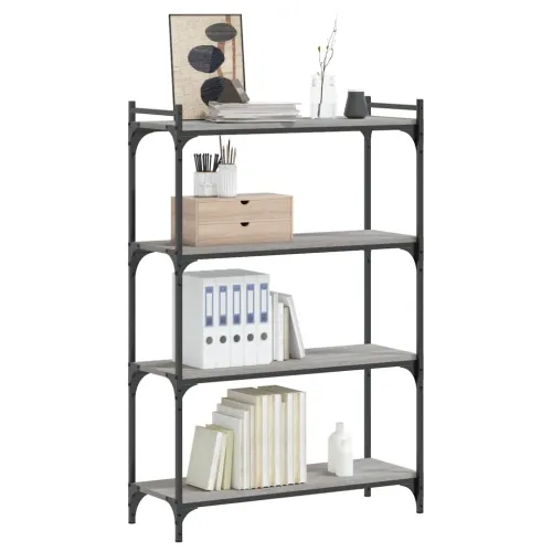 Regal za knjige s 4 razine siva boja hrasta 80x30x120 cm drveni - Sivi hrast sonoma 120 cm 80 cm Cijena
