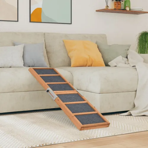 Rampa za pse siva 120 x 30 cm od masivne jelovine - 120 x 30 cm Cijena