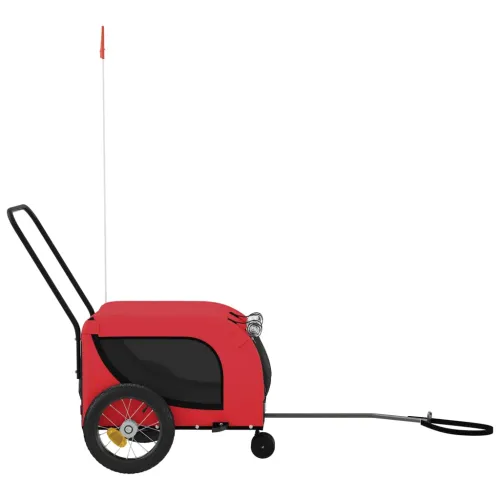 Prikolica za bicikl za ljubimce crveno-crna tkanina i željezo - Crvena i crna 124 x 53 x 53 cm Cijena