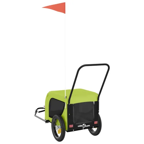 Prikolica za bicikl za ljubimce zeleno-crna tkanina i željezo - Zelena i crna 124 x 53 x 53 cm Cijena