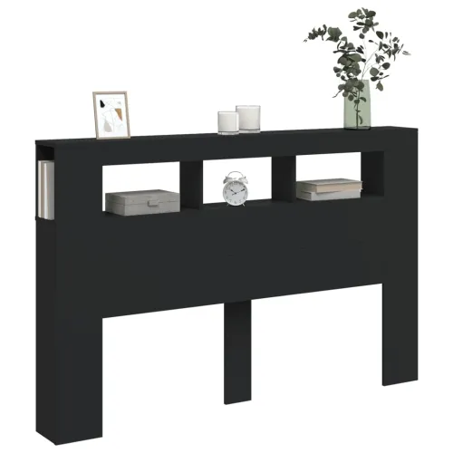 LED uzglavlje crno 160x18,5x103,5 cm konstruirano drvo - Crna 160 x 103.5 cm 1 Crna Cijena