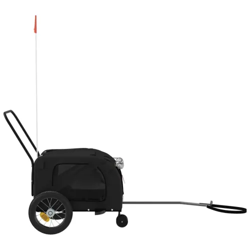 Prikolica za bicikl za ljubimce crna od tkanine i željeza - Crna 122 x 52 x 53 cm Cijena