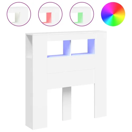 LED uzglavlje bijelo 100 x 18,5 x 103,5 cm konstruirano drvo - Bijela 100 x 103.5 cm 1 Bijela Cijena