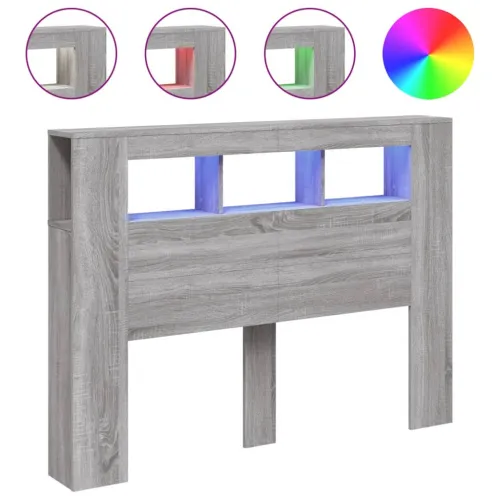 LED uzglavlje boja hrasta 140x18,5x103,5 cm konstruirano drvo - Sivi hrast sonoma 140 x 103.5 cm 1 Sivi hrast sonoma Cijena