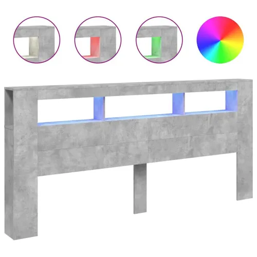 LED uzglavlje siva boja betona 220x18,5x103,5 cm - Beton siva 220 x 103.5 cm 1 Beton siva Cijena