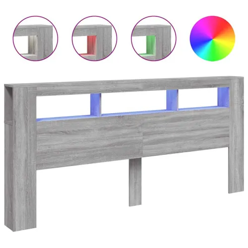 LED uzglavlje boja hrasta 220x18,5x103,5 cm konstruirano drvo - Sivi hrast sonoma 220 x 103.5 cm 1 Sivi hrast sonoma Cijena
