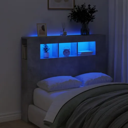 LED uzglavlje siva boja betona 120x18,5x103,5 cm - Beton siva 120 x 103.5 cm 1 Beton siva Cijena