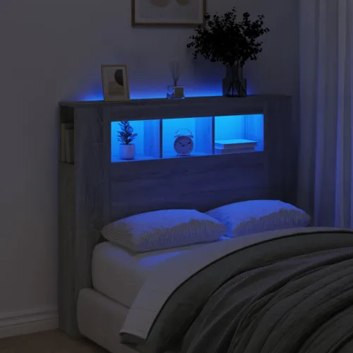 LED uzglavlje boja hrasta 120x18,5x103,5 cm konstruirano drvo - Sivi hrast sonoma 120 x 103.5 cm 1 Sivi hrast sonoma Cijena