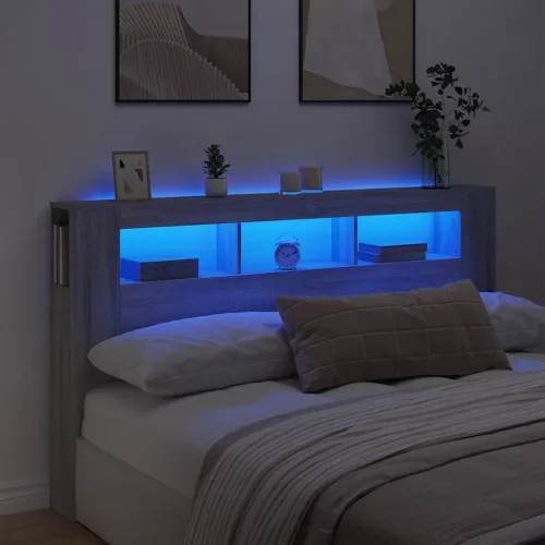 LED uzglavlje boja hrasta 180x18,5x103,5 cm konstruirano drvo - Sivi hrast sonoma 180 x 103.5 cm 1 Sivi hrast sonoma Cijena