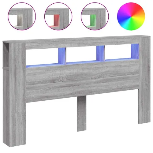 LED uzglavlje boja hrasta 180x18,5x103,5 cm konstruirano drvo - Sivi hrast sonoma 180 x 103.5 cm 1 Sivi hrast sonoma Cijena