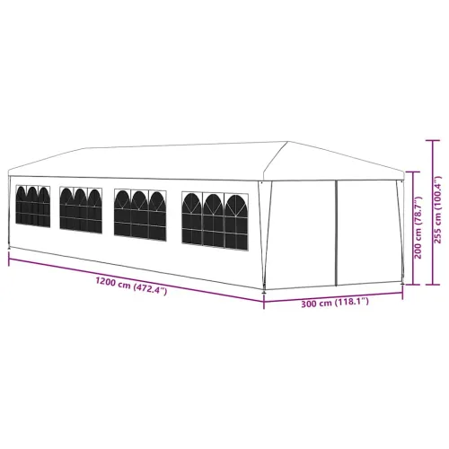 Vrtni Šator 3x12 m Plavi - Plava 3 x 12 m 1 Cijena