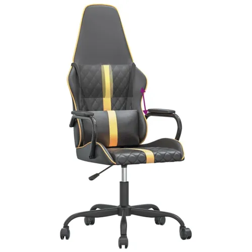 Gaming stolica crno-zlatna od umjetne kože - Crna i zlatna Cijena